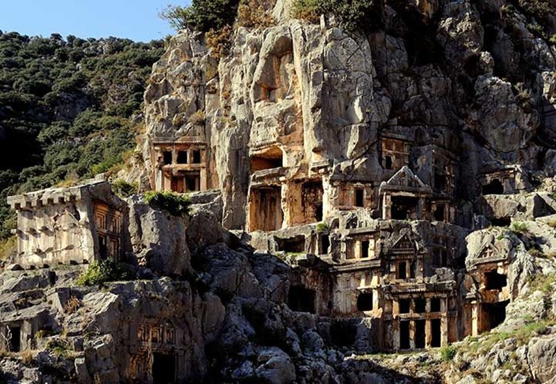 Ancient Lycian Tombs In Kaş Town